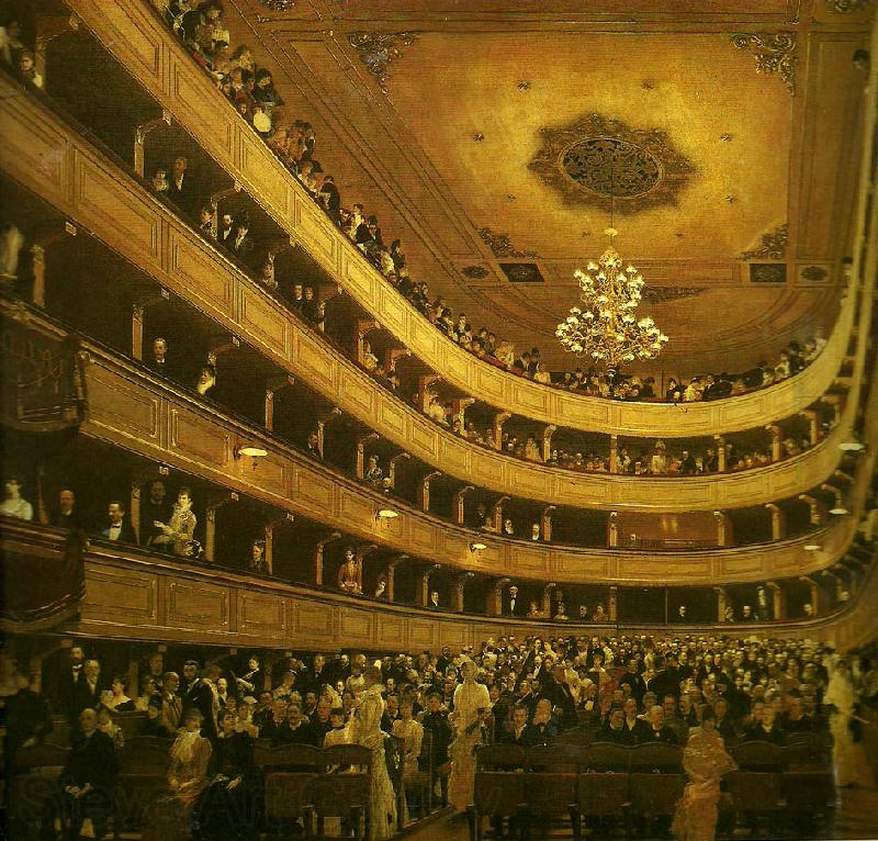 Gustav Klimt salongen, gamla burgtheater France oil painting art
